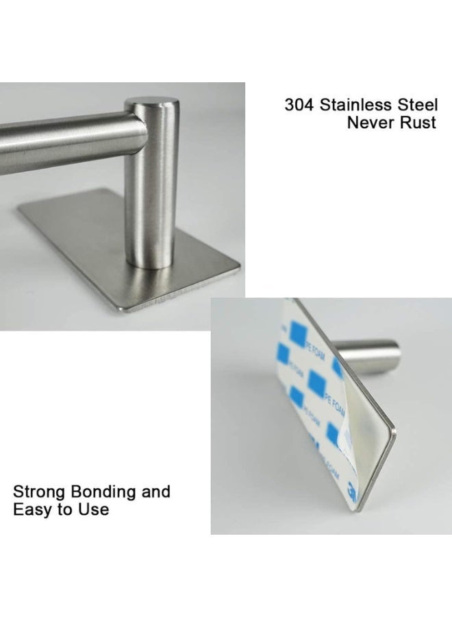 Self Adhesive Bathroom Towel Bar- Stainless Steel Bath Wall Shelf Rack Hanging Towel Stick On Sticky Hanger Contemporary Style, NO Drilling (1 Pack, Brushed Nickel, 16-Inch Towel Rack) - Image 3